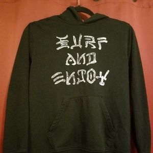 Hurley black hoodie.. "Surf and Enjoy"